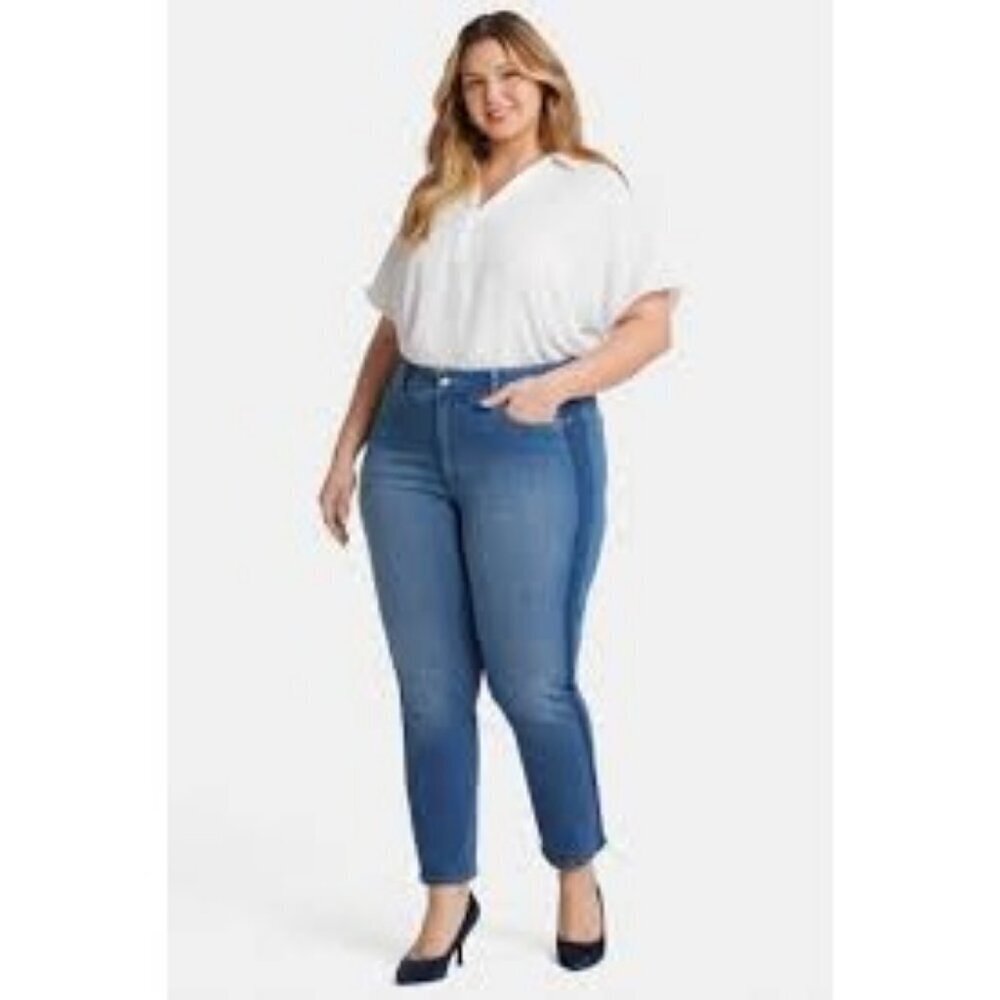 NWT NYDJ Womens Marilyn Straight Ankle Jeans Denim‎ Azure Wave Plus Size 20W